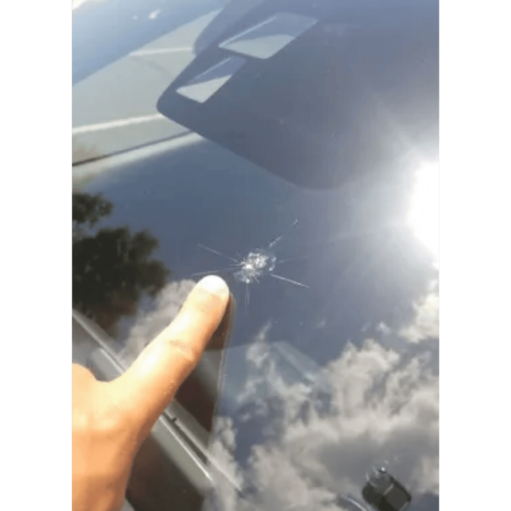 Before windshield crack repair