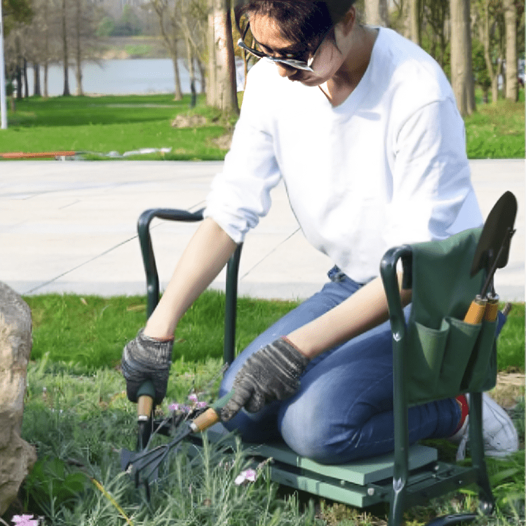 Garden kneeler and stool tools bag